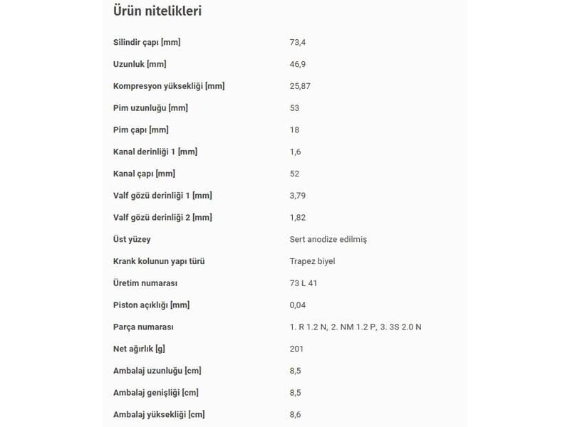 PİSTON 73,40MM OPEL AST.H-J COR.D-E 04-20