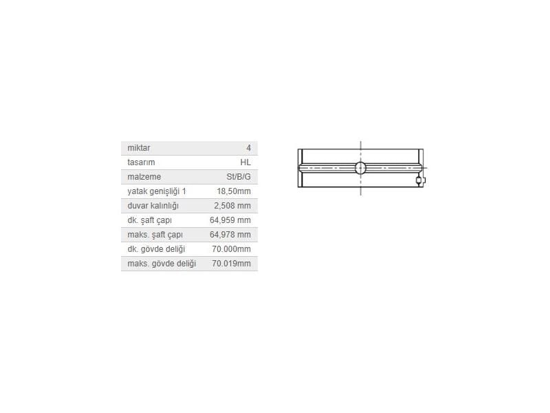 ANA YATAK STD TK. VAG 80 100 A4 A6 A8 PASSAT 91-