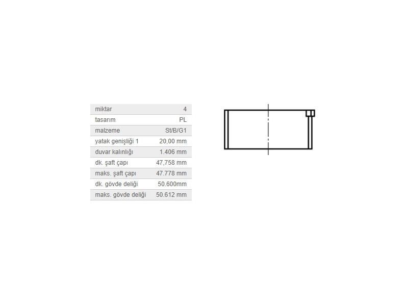 KOL YATAK STD TK. VAG 80 A3 A4 A6 BO1 CAD2 GO3-4 PAS T4 91-