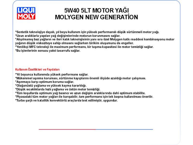 10W40 4LT MOTOR YAĞ MOLYGEN NEW GENERATİON