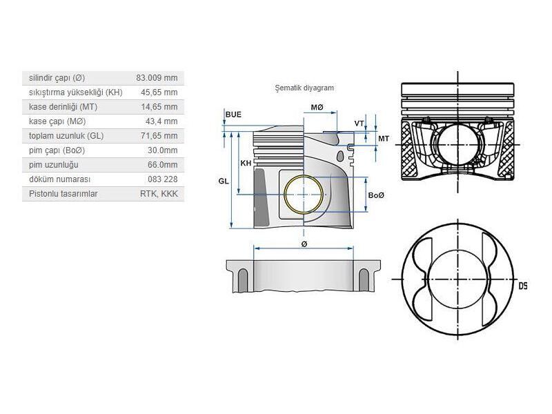 PİSTON 83,00MM M.BENZ OM642 06-12
