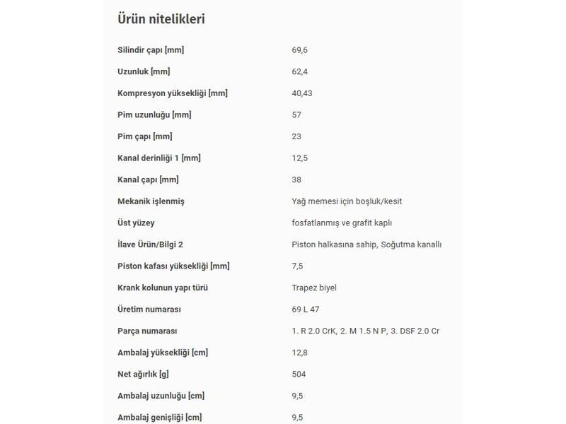 PİSTON 69,60MM OPEL AST.H COR.D 05-15
