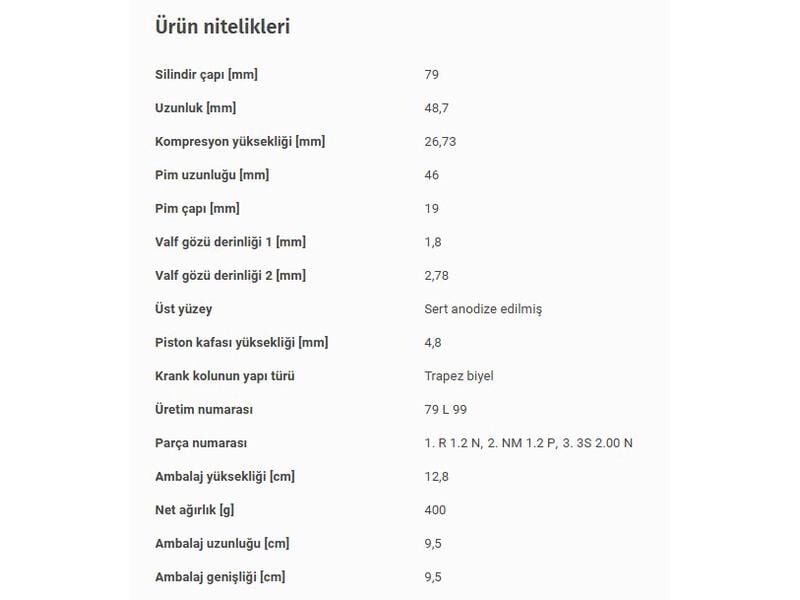 PİSTON 79,00MM OPEL AST.H-J INS.A MOK.X 06-18