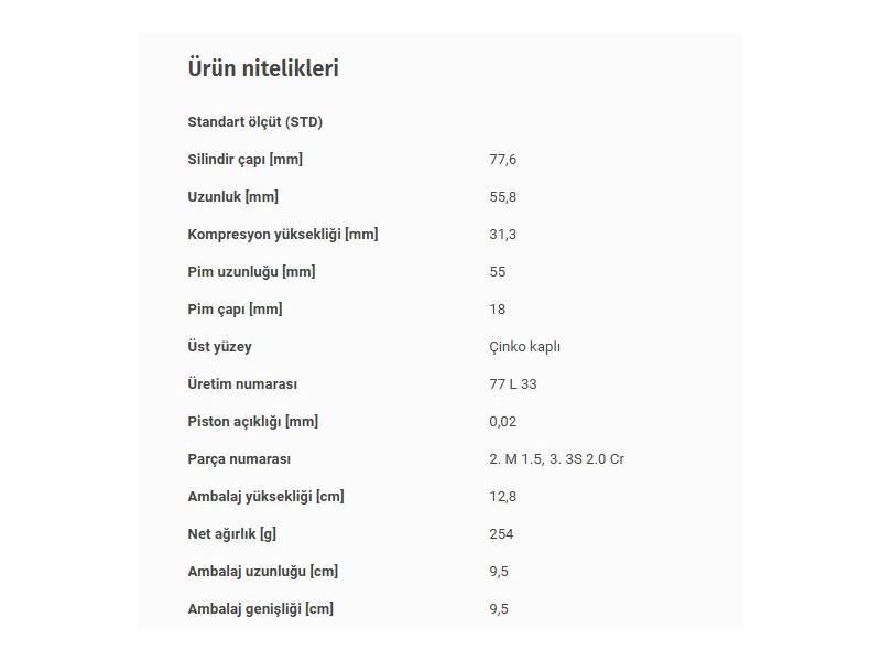 PİSTON 77,60MM OPEL ASTRA G 98-10