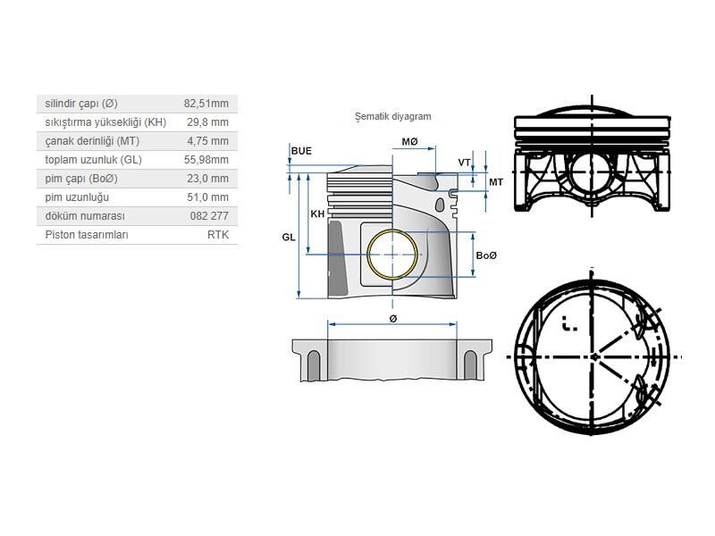 PİSTON 82,51MM VAG A3 A4 A5 GO6 PAS 06-