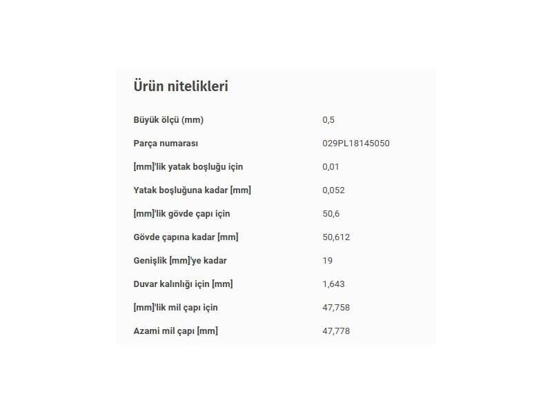 KOL YATAK 0,50 VAG 80 100 A4 A6 BO1 CAD2 GO1-2-3-4-5 JET2 LT28 PAS PO3 T4 T5 83-