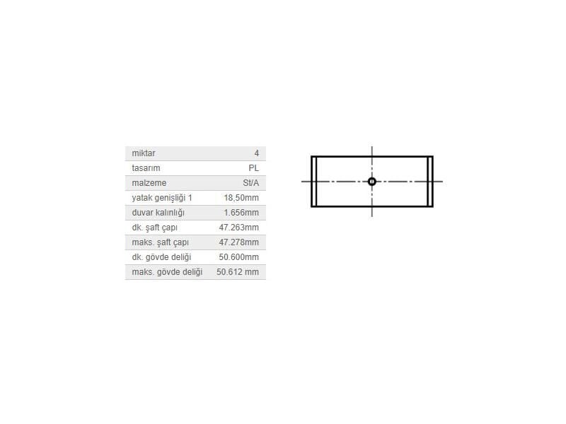 KOL YATAK 0,50 TK. VAG A2 BO1 CAD2-3 GO4-5 PO3-4 96-