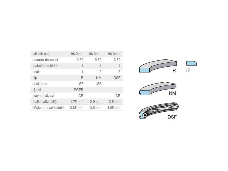 SEGMAN SETİ 96,00MM M.BENZ 102 80-00