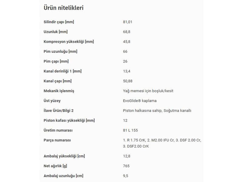 PİSTON 81,01MM VAG CRAFT T6 15-