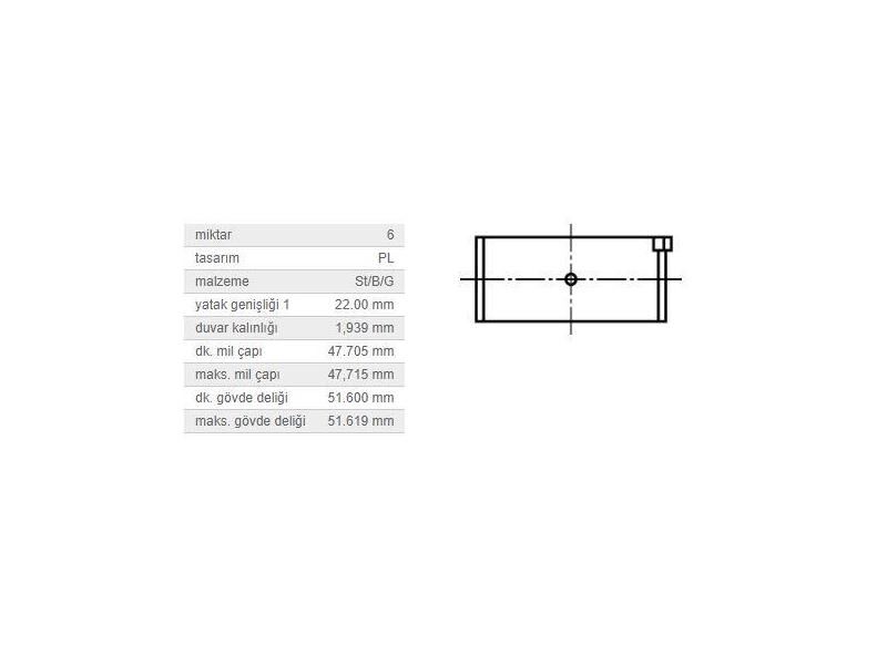 KOL YATAK 0,25 TK. M.BENZ M110 123 72-91