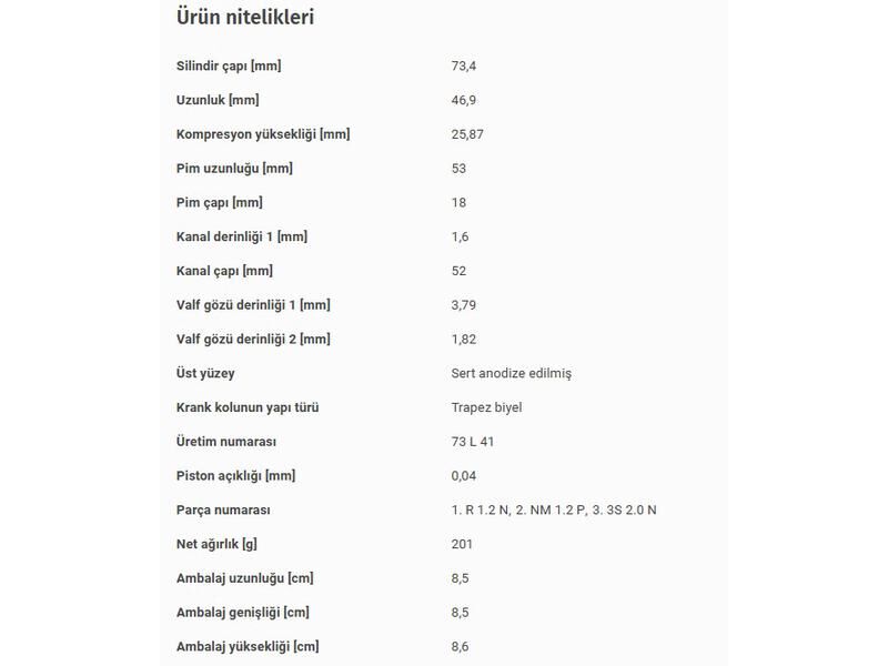 PİSTON 73,40MM OPEL AST.H-J COR.D-E 04-20