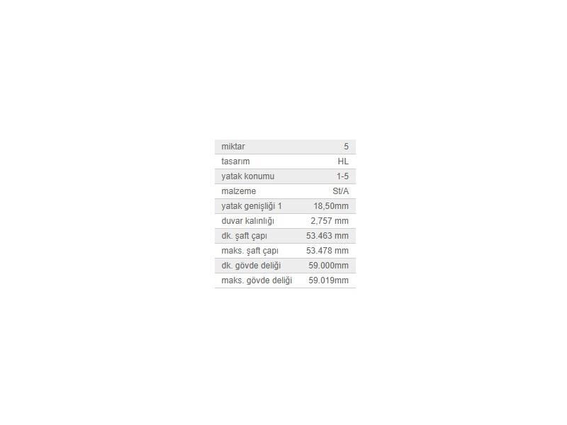 ANA YATAK 0,50 TK. VAG A1 A2 A3 BO1 CAD2-3 GO3-4-5 JET3-4 PAS PO3 95-