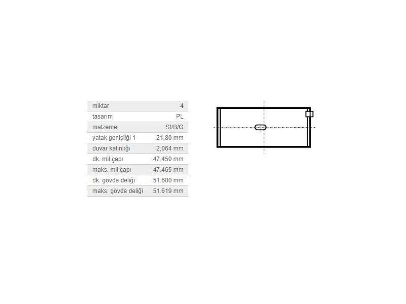 KOL YATAK 0,50 TK. M.BENZ 102 111 80-06