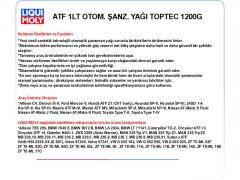 ATF 1LT OTOM. ŞANZ. YAĞ TOPTEC 1200G