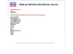 0W20 4LT MOTOR YAĞ SPECİAL TEC AA