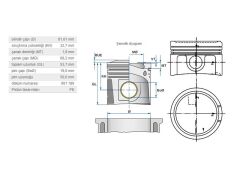 PİSTON 81,01MM VAG A3 A4 A6 BO1 GO4 PAS 95-