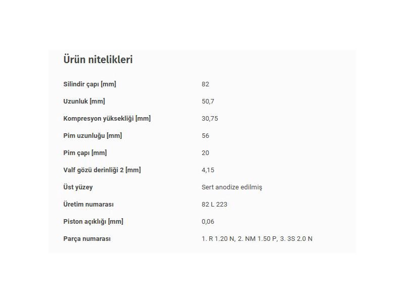 PİSTON 82,00MM M.BENZ 271 07-16