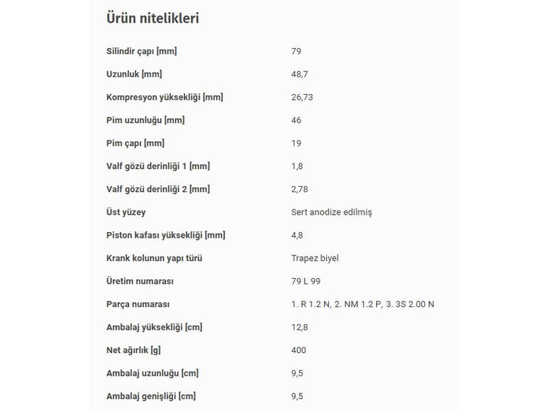 PİSTON 79,00MM OPEL AST.H-J INS.A MOK.X 06-18