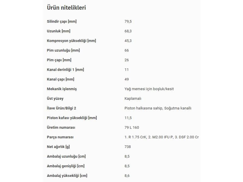 PİSTON 79,50MM VAG A1 A3 GO7 PAS 13-