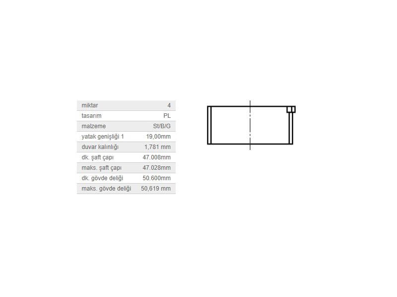 KOL YATAK 0,75 TK. VAG 80 90 BO1 CAD2 GO1-2-3-4 JET1-2 PAS PO3-4 T3 T4 82-