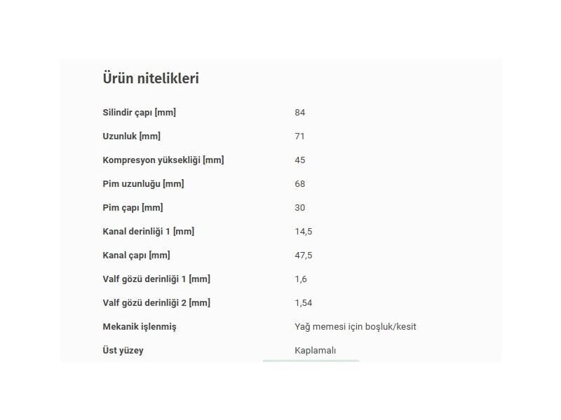 PİSTON 84,00MM BMW M57 05-11