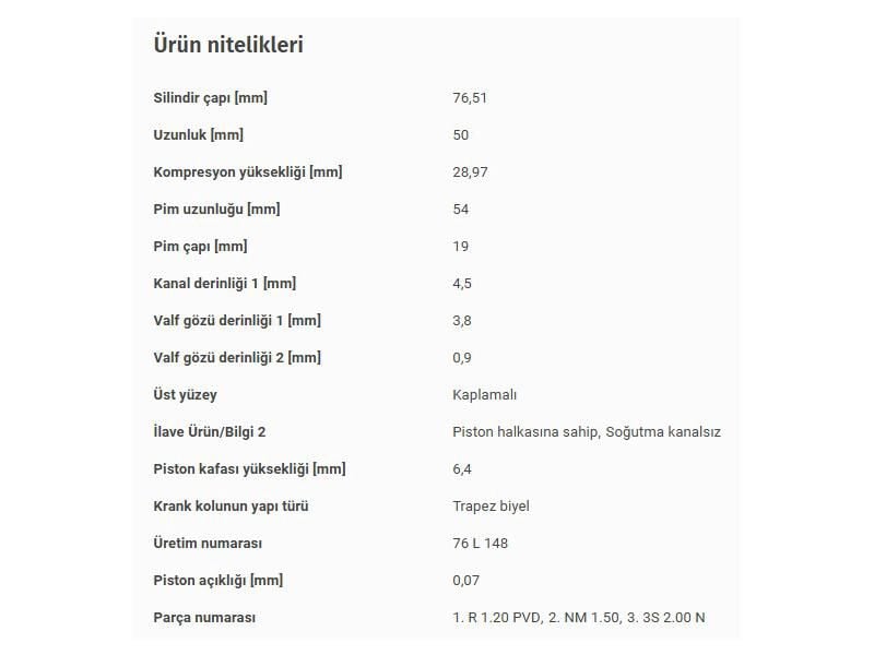 PİSTON 76,51MM VAG GO5-6 JET3-4 PAS PO5 05-18