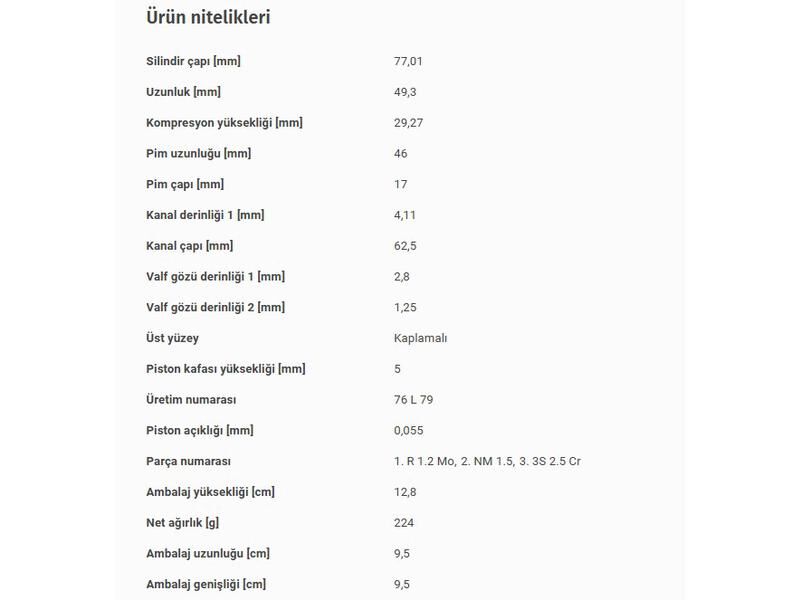 PİSTON 77,01MM VAG IBIZA3 PO4 01-08