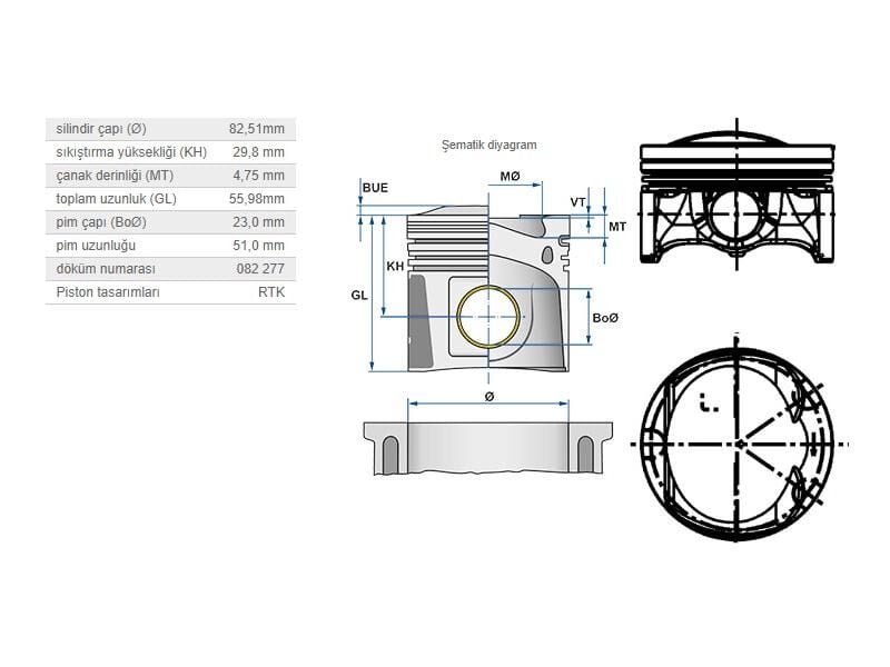 PİSTON 82,51MM VAG A3 A4 A5 GO6 PAS 06-