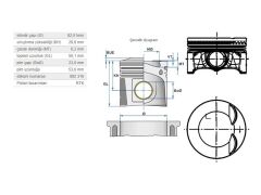 PİSTON 82,51MM VAG A3 A4 A5 A6 GO5-6 JET3 PAS T5 T6 04-